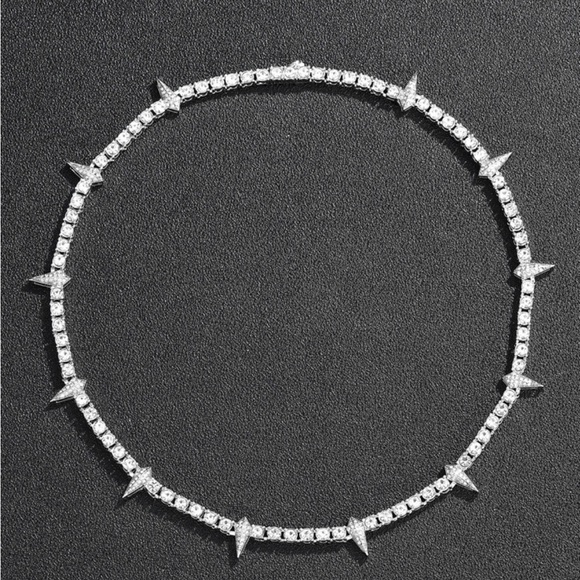 New! Spiked Bling Necklace - Picture 2 of 4